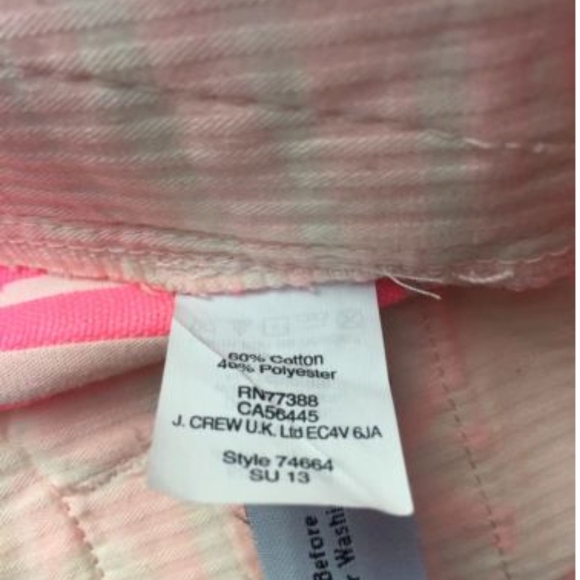 J Crew City Shorts Hot Pink & Cream Size 8 - Picture 3 of 4